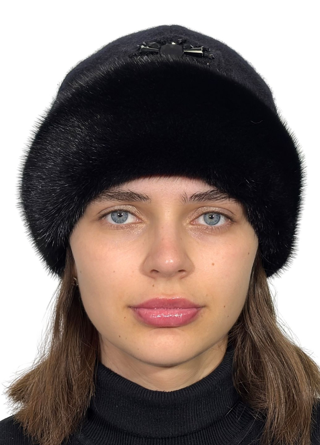 Жіноча зимова хутряна шапка з кашеміром та норкою Меховой Стиль Кашемир (198832108)