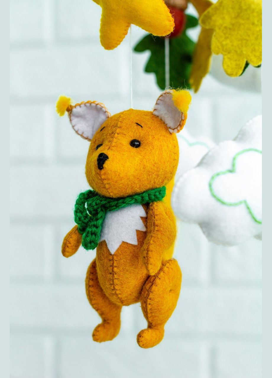Детский мобиль на кроватку для младенцев ручной работы WooolyWool «Белочка» No Brand (342757859)