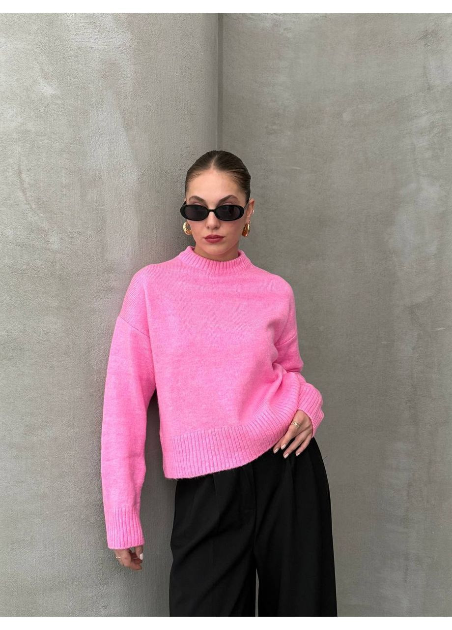 Розовый демисезонный женский свитер пуловер Asi.Store.ua