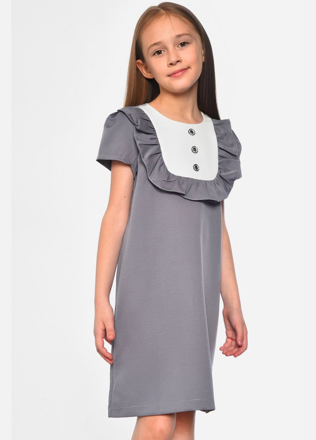 Серое платье детское для девочки серого цвета Let's Shop (298283339)