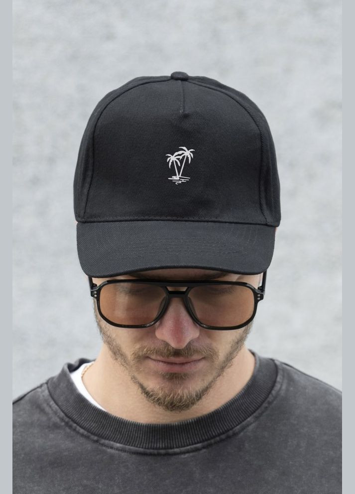 Кепка бейсболка тракер з принтом Palm Black Without (340947286)
