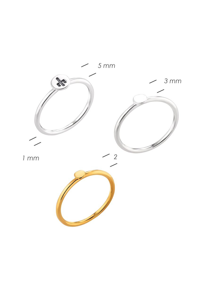 Кільце Тайнопис Триніті 925 16.5 розмір — комплект тонких срібних кілець Skifska Etnika (364202734)