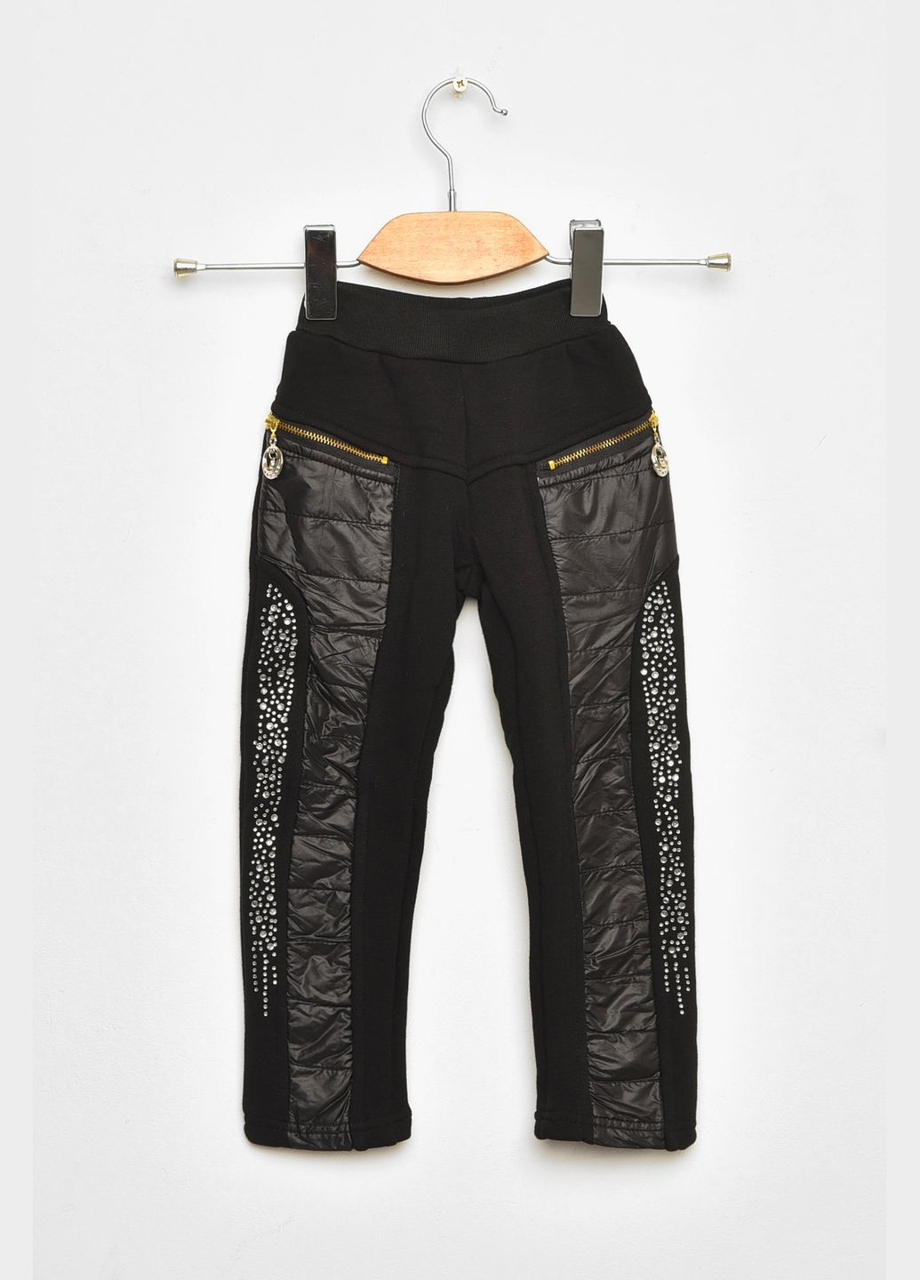 Штани дитячі дівчинка демісезонні чорного кольору Let's Shop (333799092)