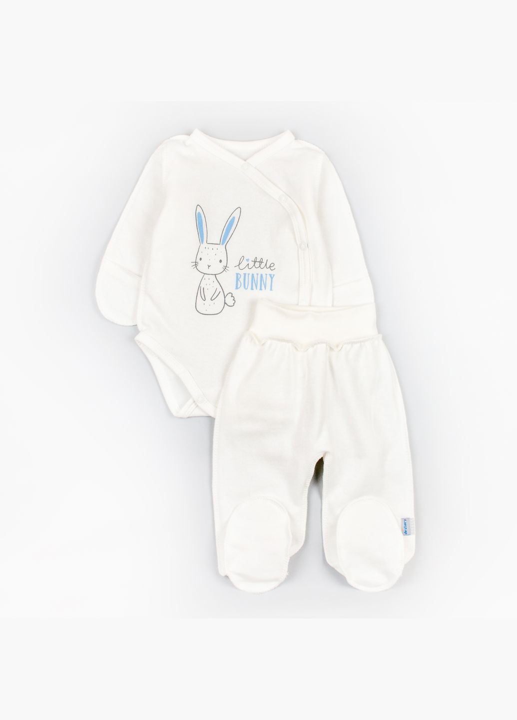 Молочний демісезонний комплект боді та повзуни для немовля футер bunny молочний dexter's