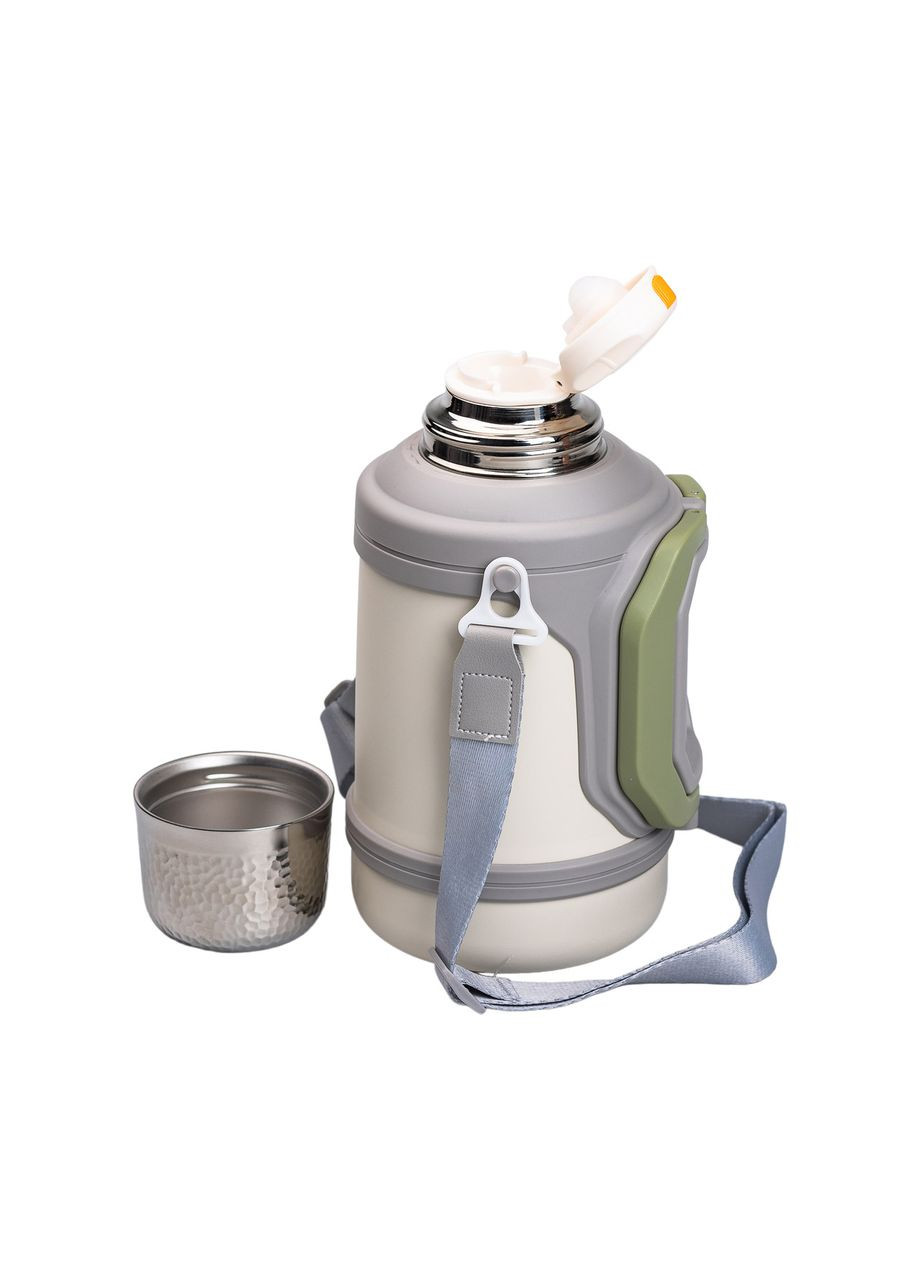 Термос Vacuum Cup 1.5 литра с ремешком и складной ручкой белый HP-14-21W (A-033284) Yiwu (347348908)