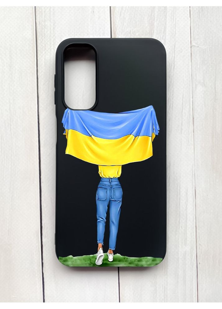 Матовий чохол на Samsung Galaxy A24 Чорний Дівчина з прапором (принт 263) CASE CONTROL (360677675)
