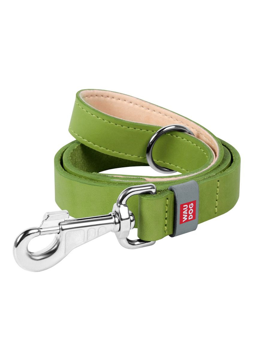 Поводок для собак кожаный Classic, Ш 20 мм, Дл 122 см салатовый WAUDOG (364748846)