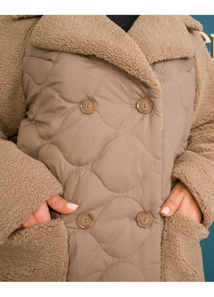 Кофейная демисезонная куртка 2038-1 Alenka Plus
