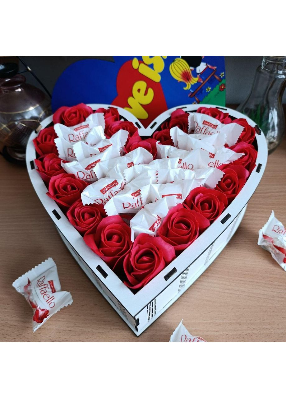 Бокс серце з цукерками для дівчини на день народження день закоханих 8 березня свято (ar282) No Brand (355794564)