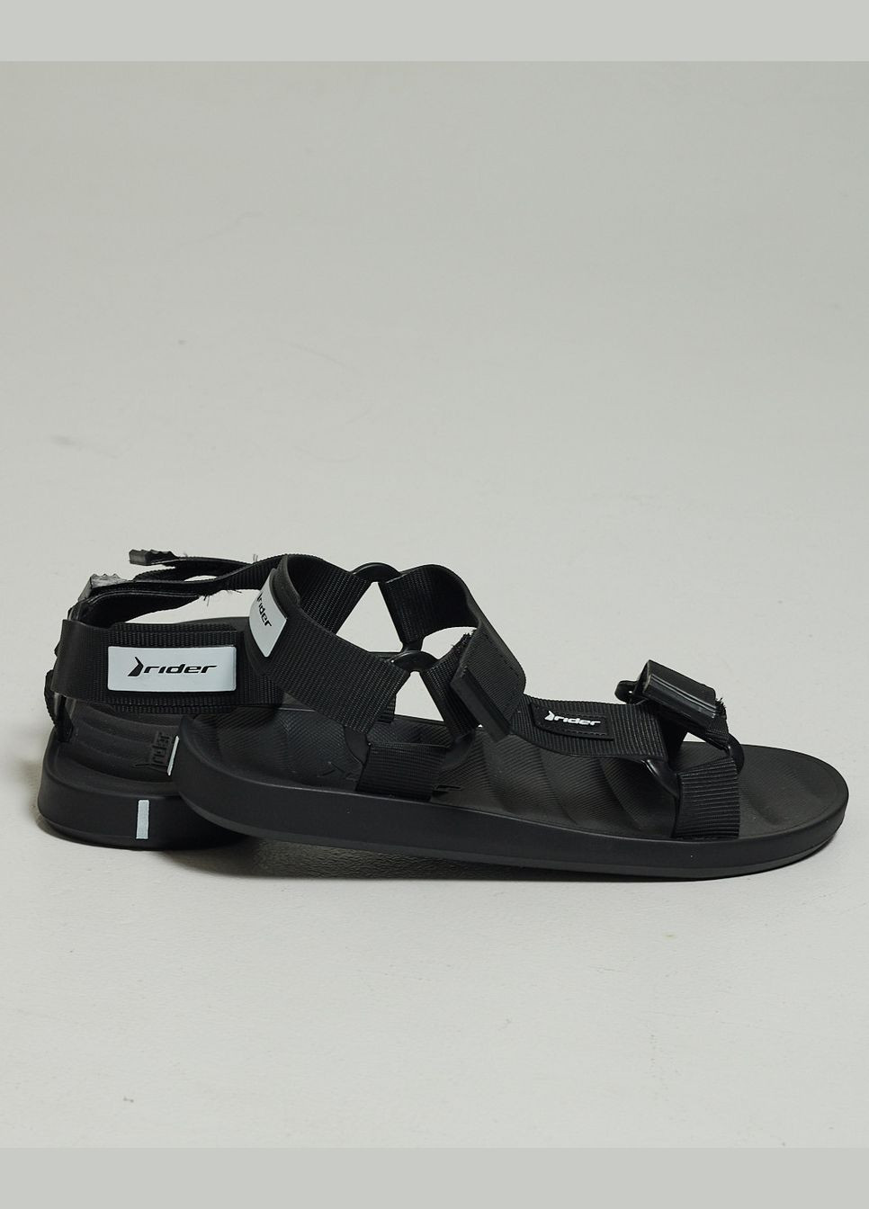 Повседневные сандалии мужские черные текстильные Rider на липучке