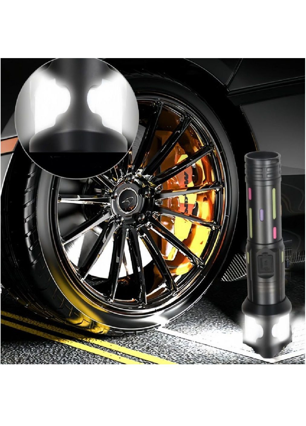 Фонарь аккумуляторный с боковым светом флуоресцентной окраской функцией Power Bank 3 режима свечения (482056-Prob) Unbranded (369980427)