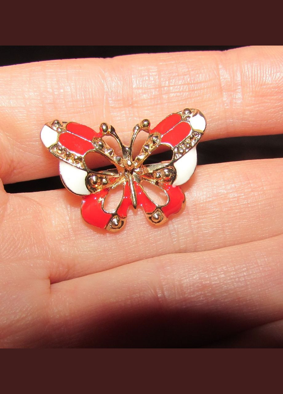 Червона ажурна брошка метелик, 5536 Fashion Jewelry (336949821)