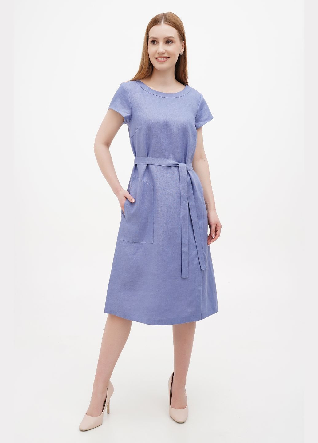 Синее платье парма, зеленый, р.54, код 0328/54/1788 ГАЛЕРЕЯ ЛЬОНУ