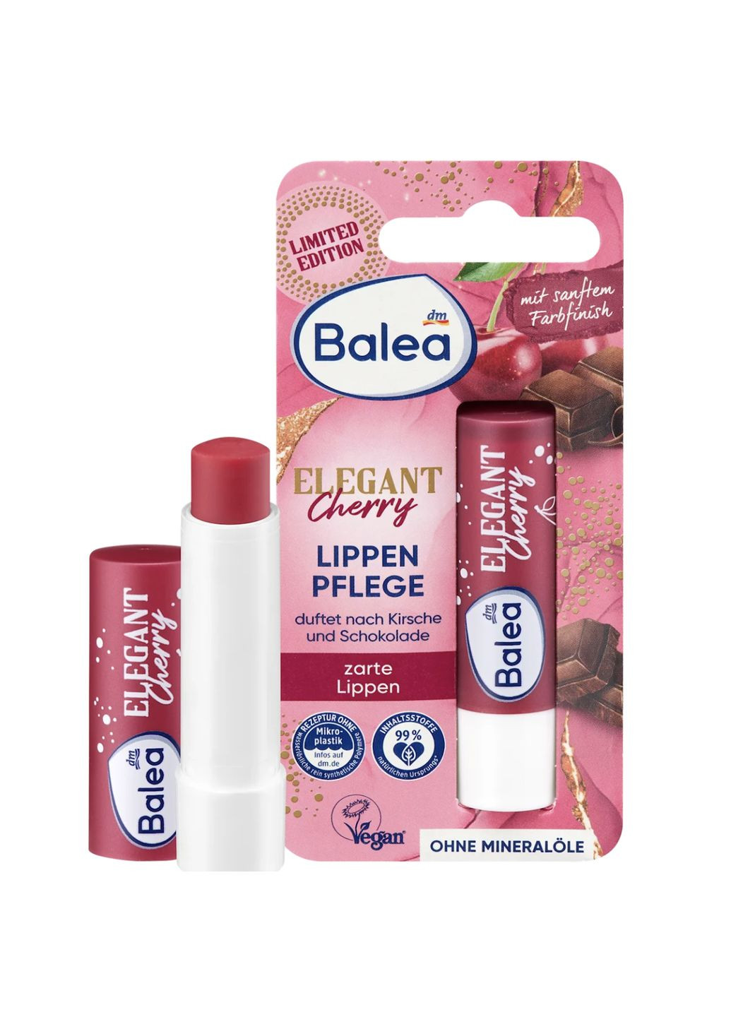 Бальзам для губ вишня в шоколаде Lippenpflege Elegant Cherry 4,8 г Balea (366569834)