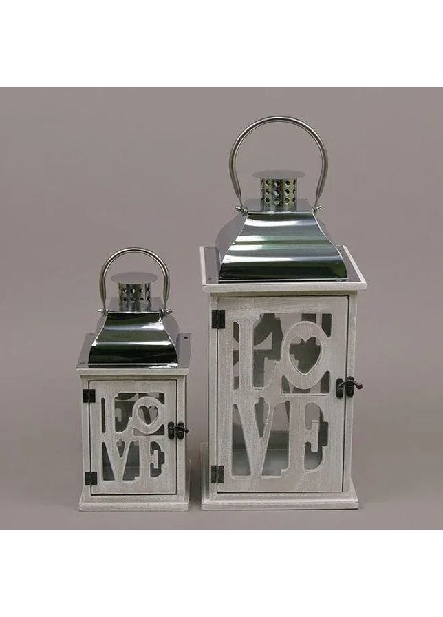 Комплект деревянных подсвечников-фонарей Love 2 шт. (8023) Flora (311202523)