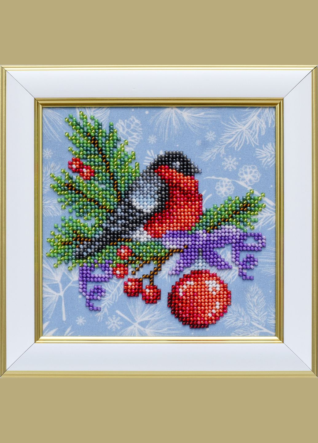 Набір для вишивки муліне та бісером "Снігур", 12х12 см No Brand (340484102)