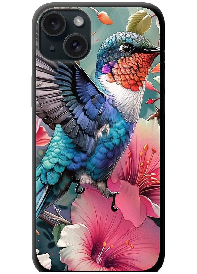 TPU черный чехол 'Сказочная колибри' для Endorphone Apple iPhone 15 Plus (285783046)