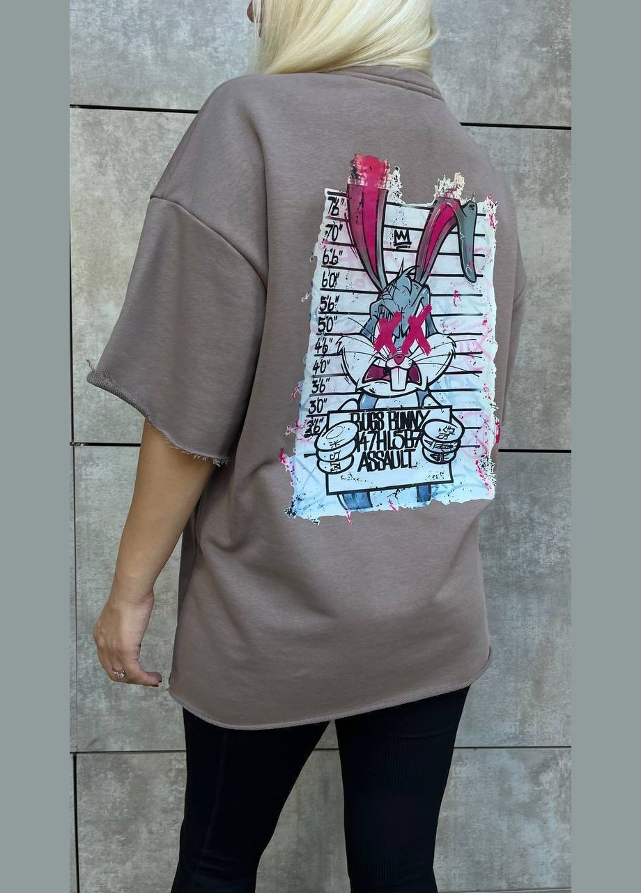 Женская футболка оверсайз с принтом на спине. MonCher - (346474814)