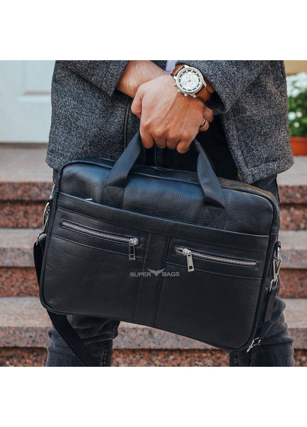 Мужская кожаная сумка 28х39х8 см Tiding Bag (315872250)