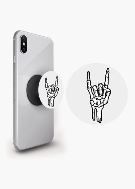Попсокет тримач для смартфона (Popsockets) Рука скелета Чорний No Brand (302084264)
