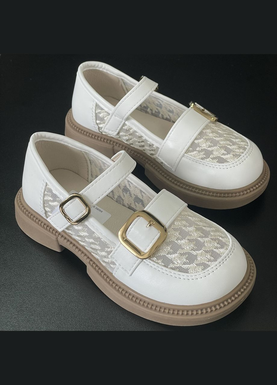 Дитячі туфлі для дівчинки, лофери Білі 32р. - 19,3 см No Brand (340689840)
