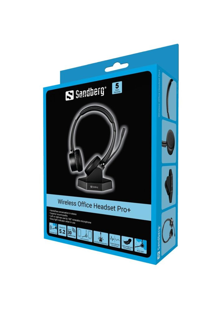 Навушники з мікрофоном Wireless Office Headset Pro+ Sandberg (315799118)