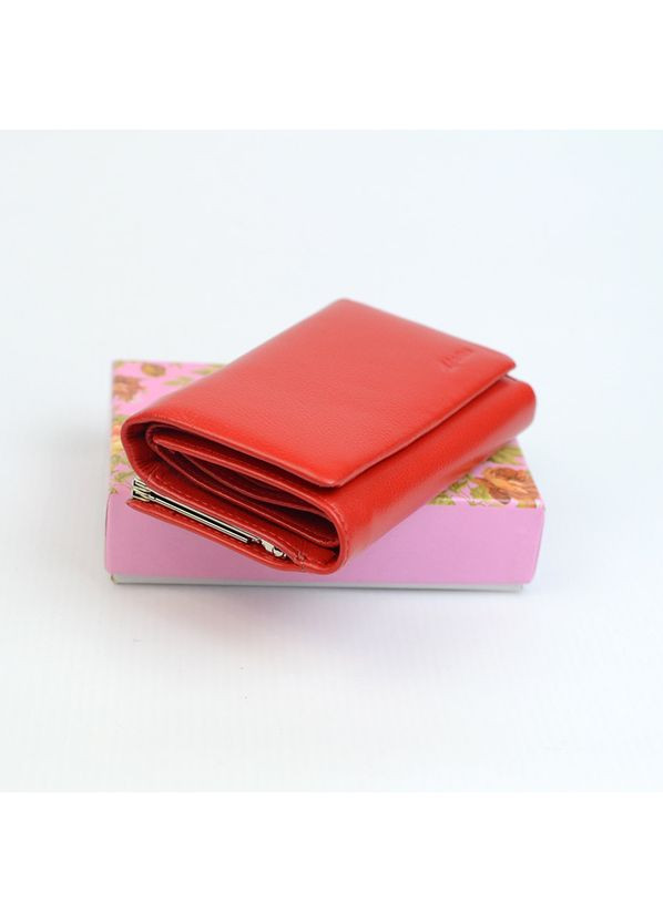 Яскраво-червоний жіночий шкіряний гаманець на магніті з монетницею зовні Balisa (360989547)