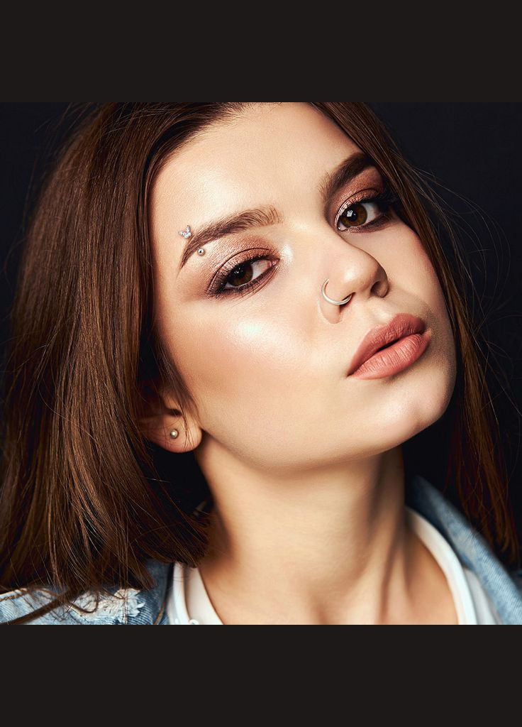 Штанга для пирсинга брови из стали с фианитами в форме бабочки ESC10-C Spikes (333698325)