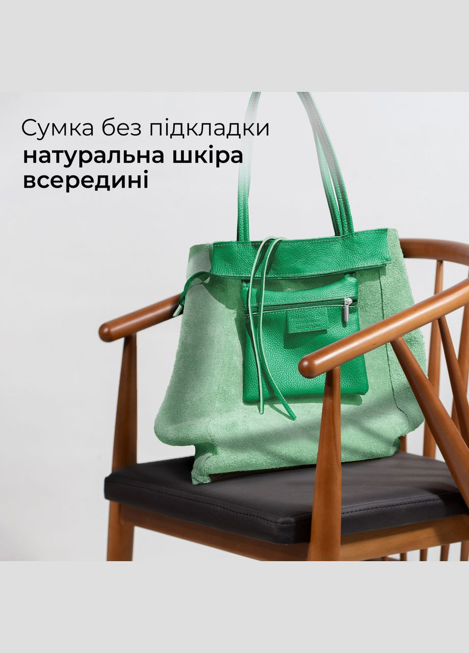 Шопер Итальянская женская мягкая сумка-шопер из натуральной кожи без подкладки на молнии с внутренним карманом TAKEASY (365875778)