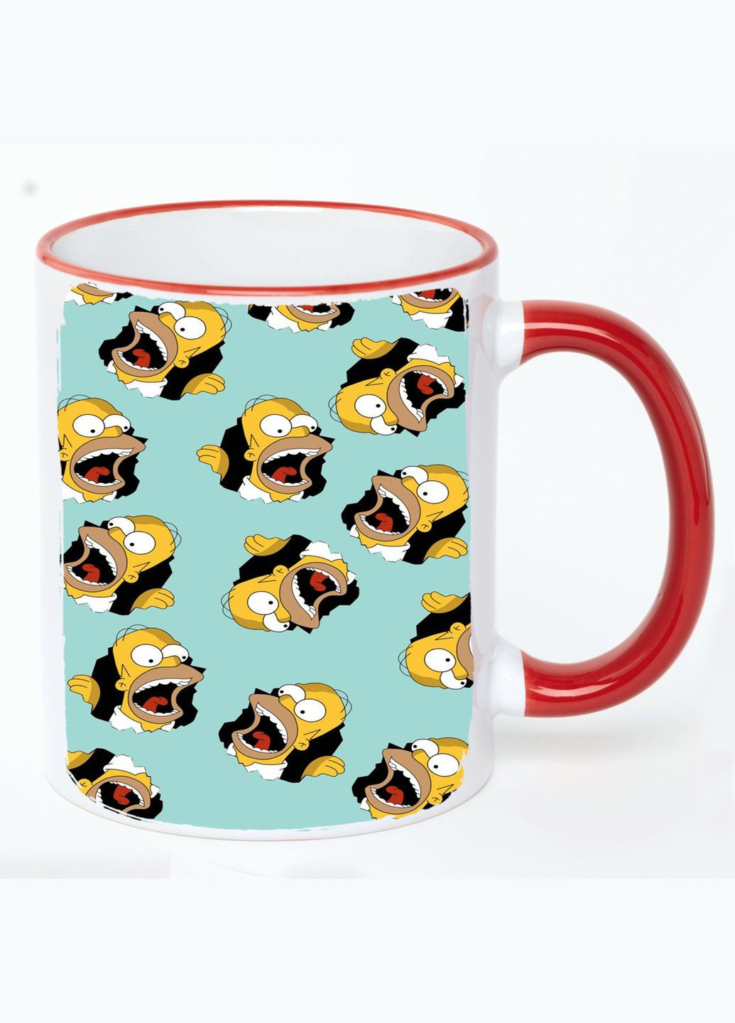 Чашка Сімпсони Мультик #008 (кухоль, кухоль) Біла з Червоною ручкою 330 мл No Brand (322715368)