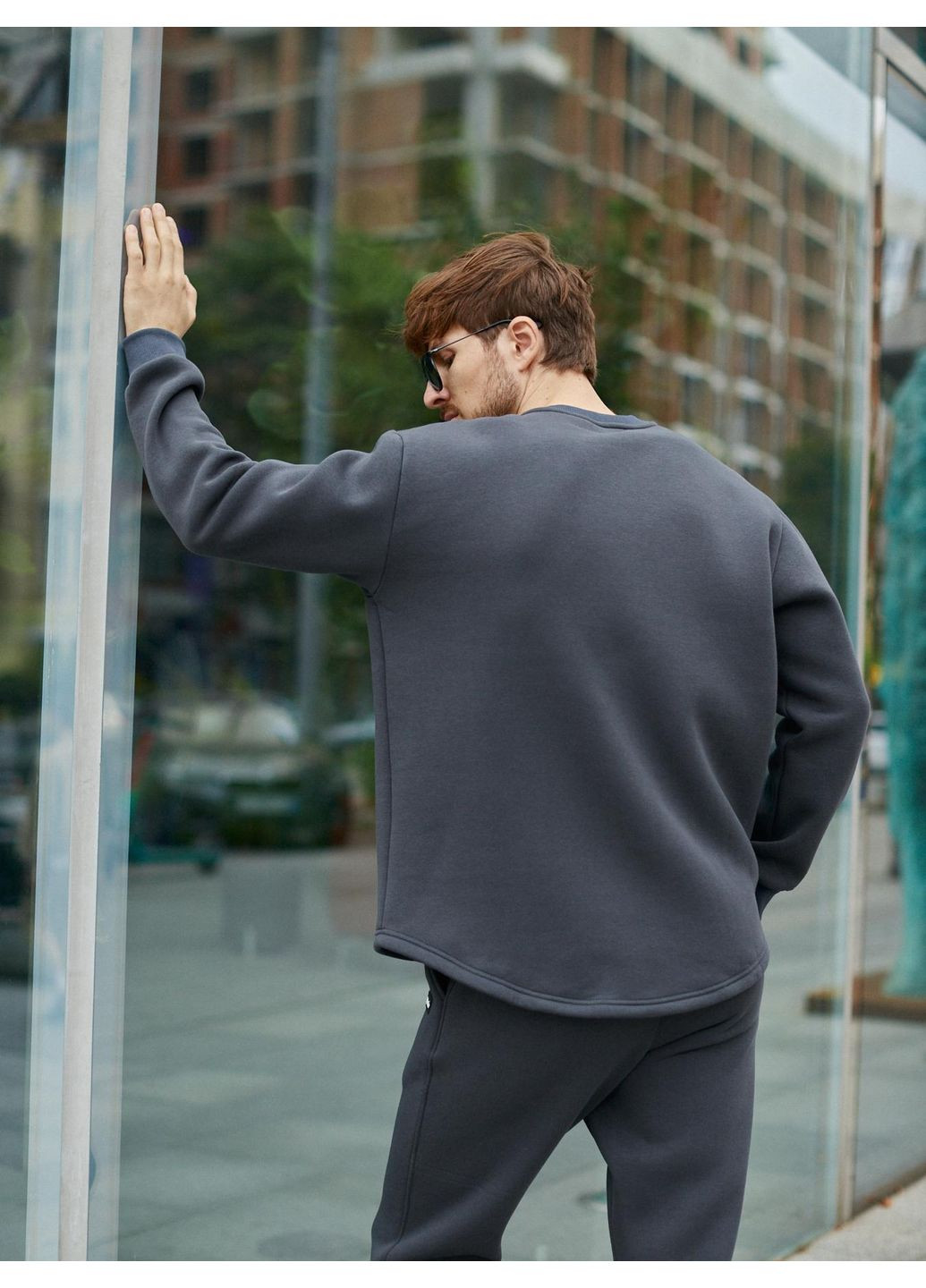 Чоловічий теплий костюм "Synergy" графітовий світшот і штани Intruder (359226990)