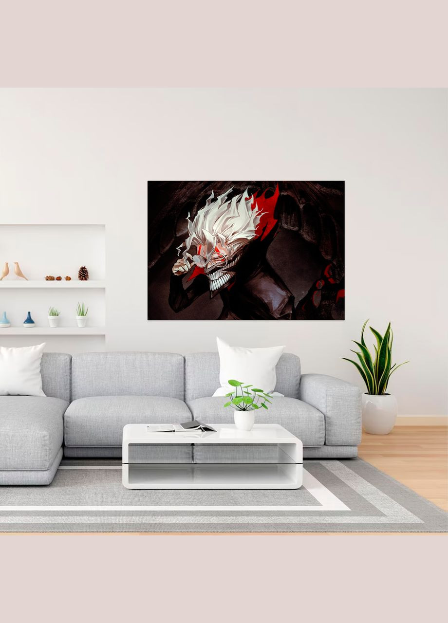 Плакат на стіну з оригінальним принтом аніме-манги Dandadan Дандадан "Okarun Окарун маска" А2 Кавун постер (316208226)