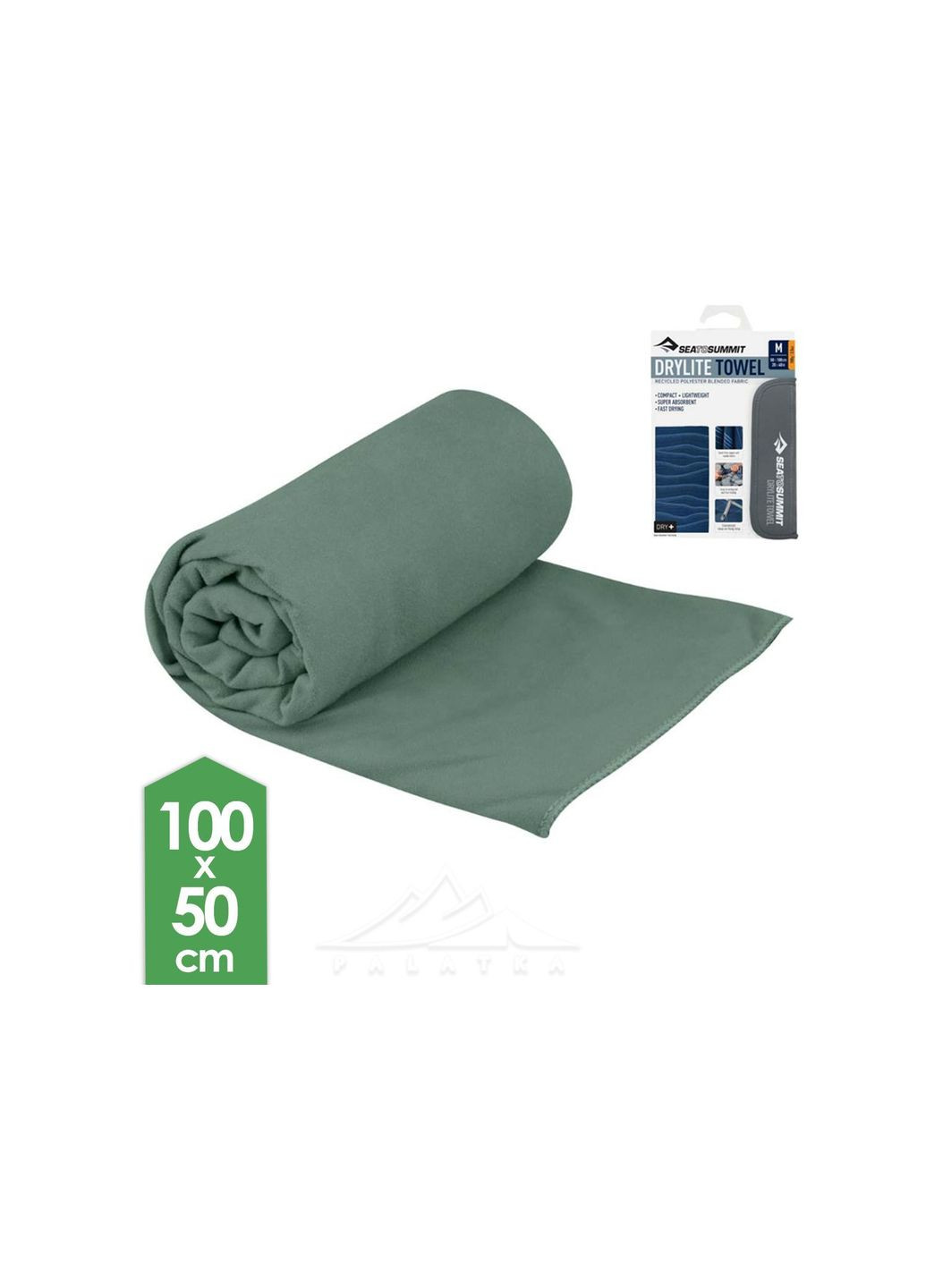 Sea To Summit полотенце drylite towel m серыйзеленый комбинированный производство -