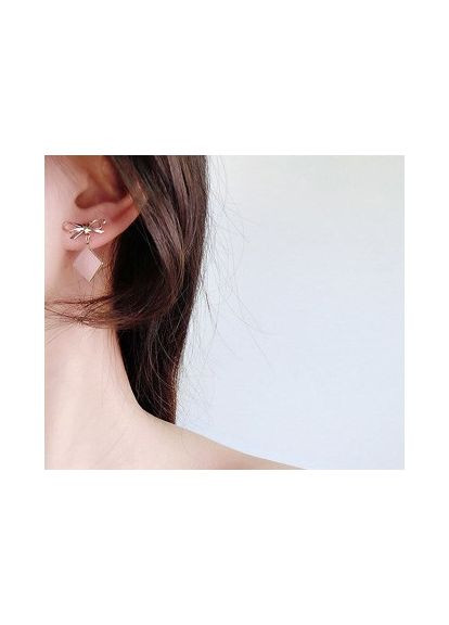 Серьги/сережки-гвоздики с бантиками, нежные «Eisa» (розовый) China (366874677)