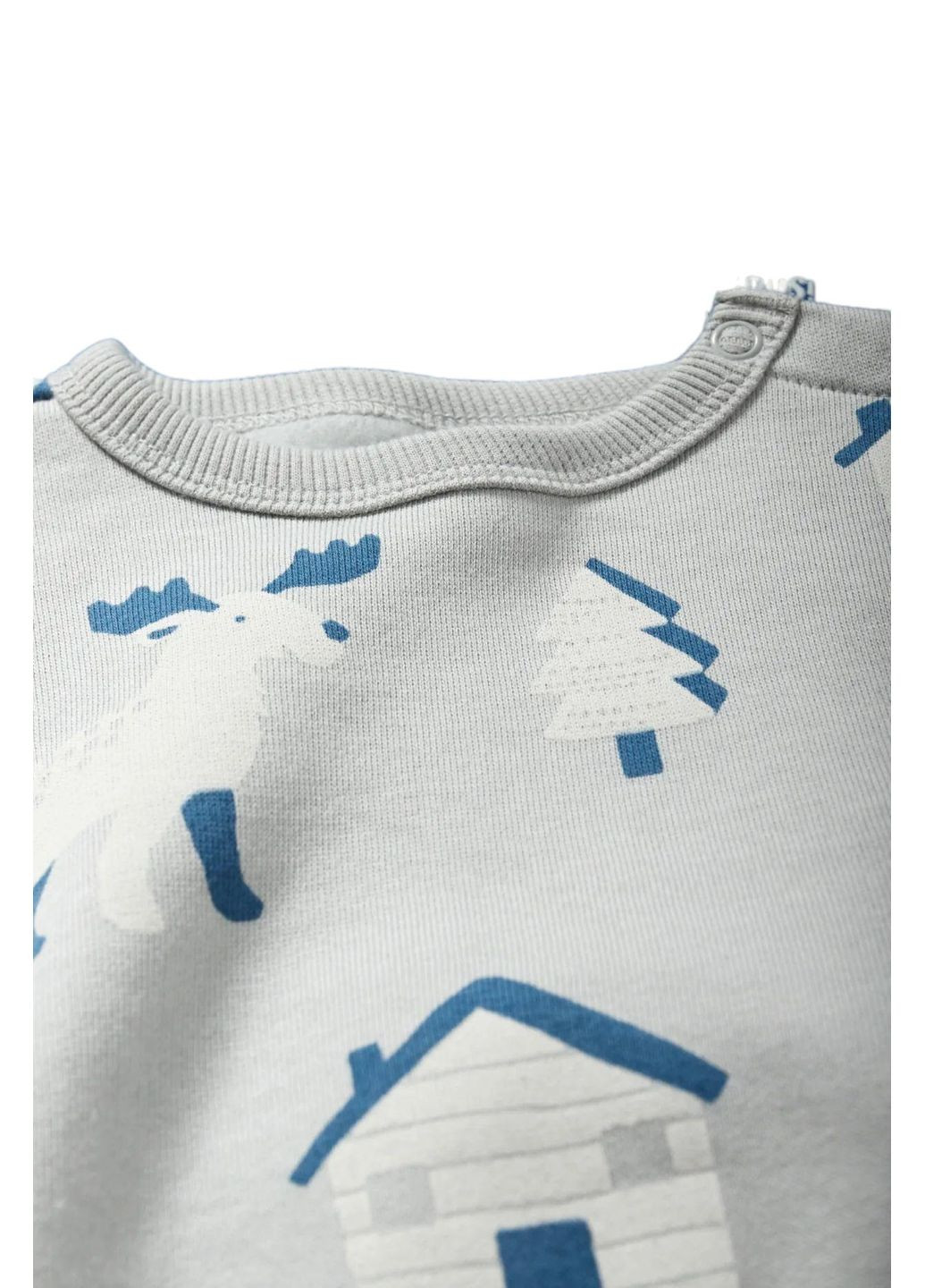 C&A детский теплый свитшот для мальчика 92 см серый (25082726) рисунок серый повседневный двунитка с начесом