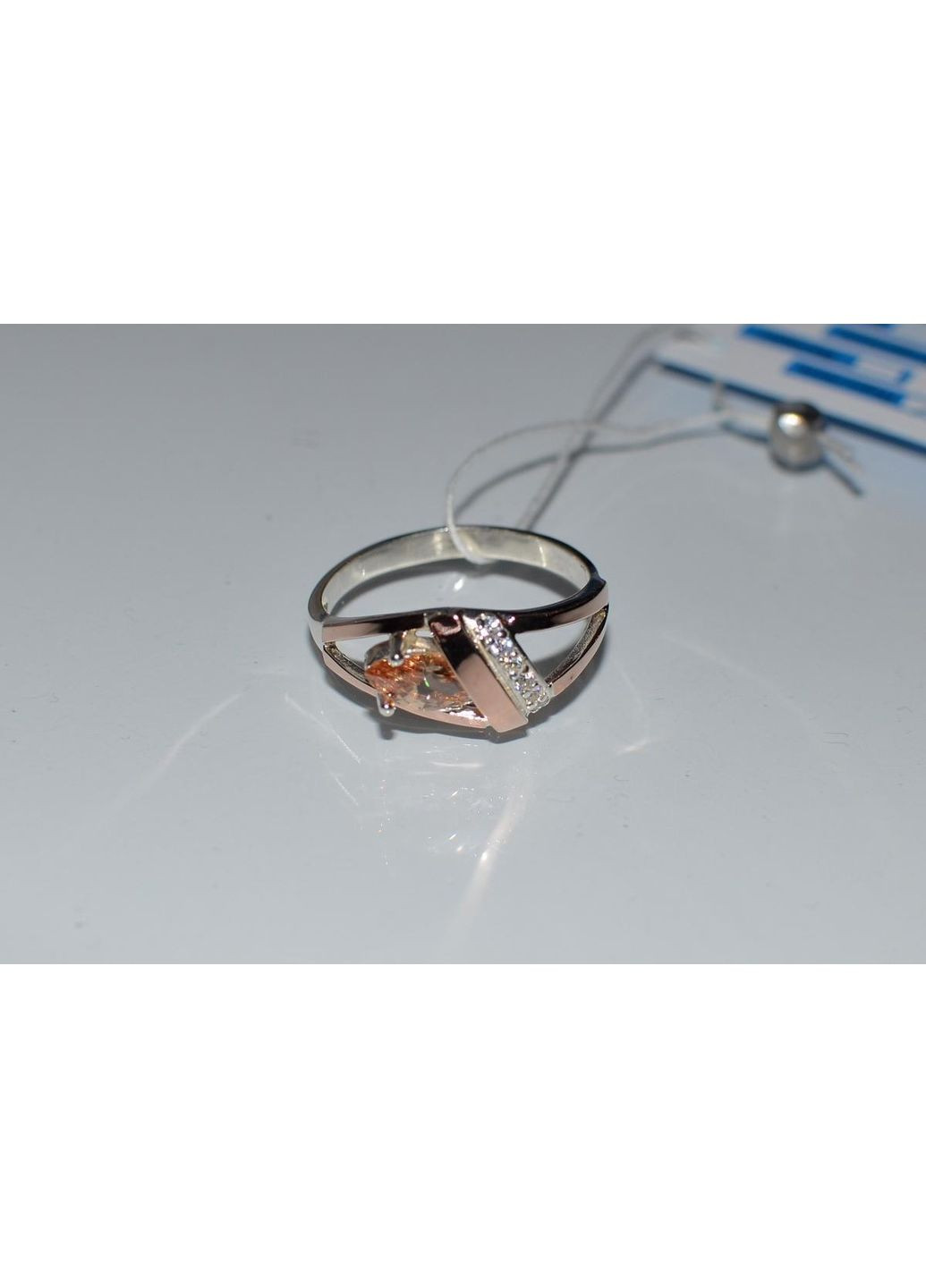 Срібна каблучка зі вставками з золота Silver Style (367268398)