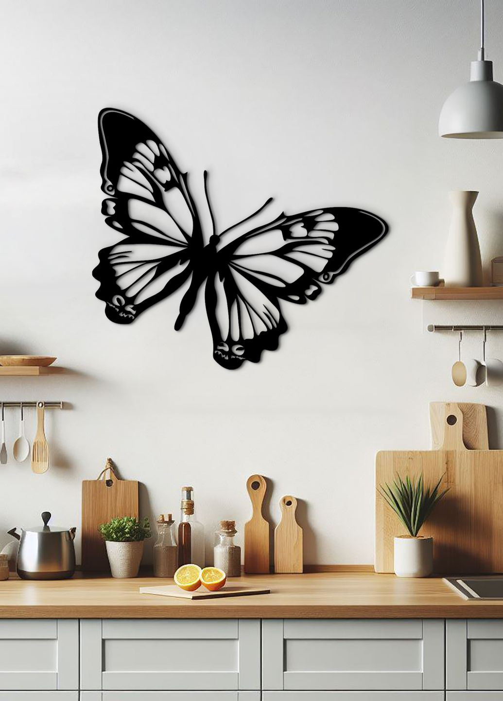Деревянный декор для комнаты, декоративное панно на стену "Большая бабочка", минималистичный стиль 20х23 см Woodyard (292112628)