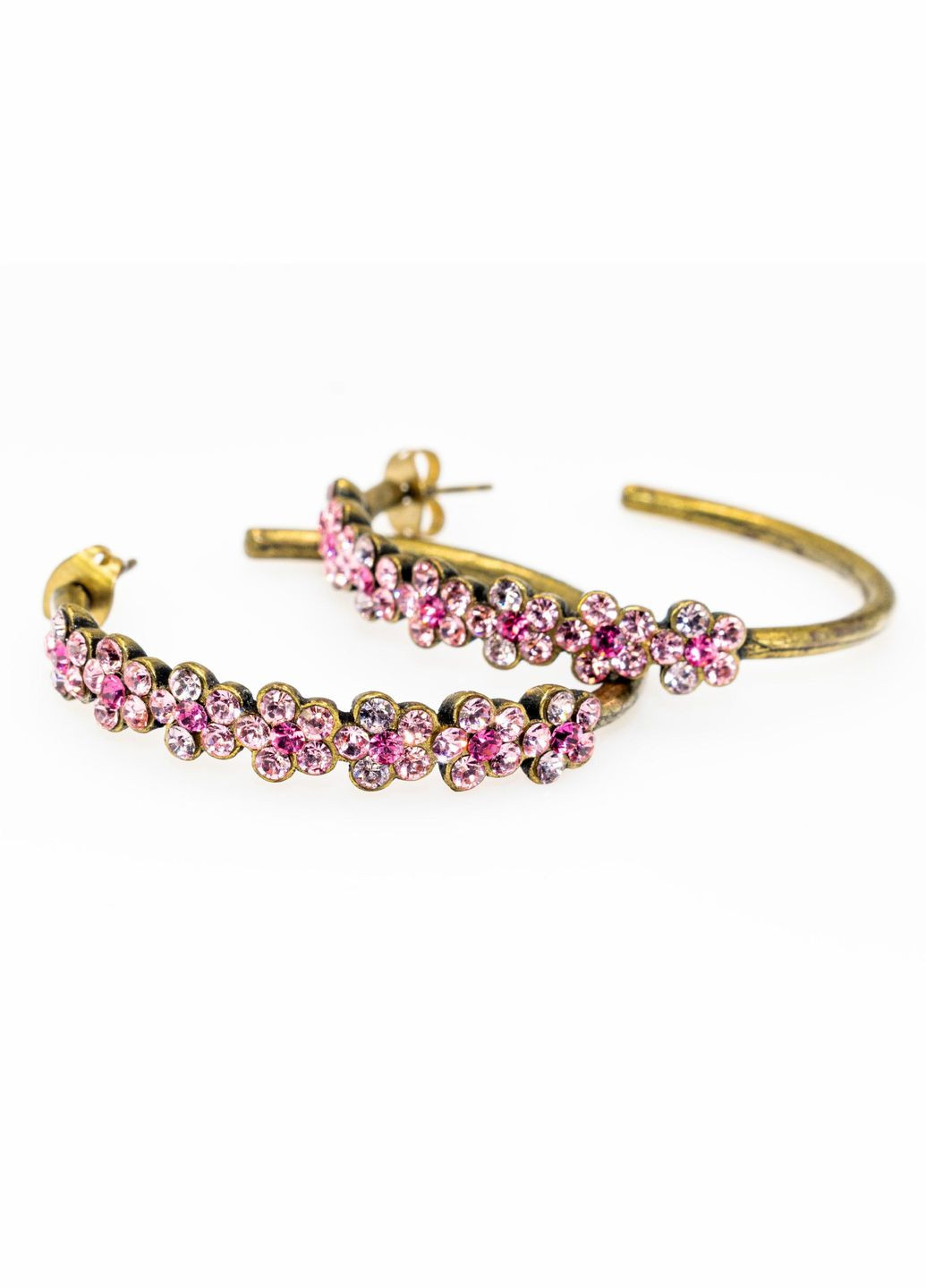 Серьги-кольца "Розовая феерия" с кристаллами Swarovski, 35 мм Michal Negrin (346263015)