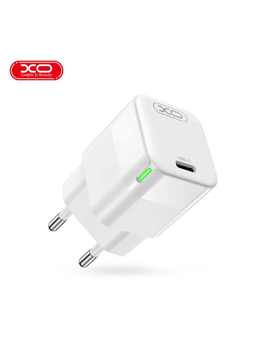Сетевое зарядное устройство CE06 PD 30W GaN + Lightning кабель белый XO (397341703)