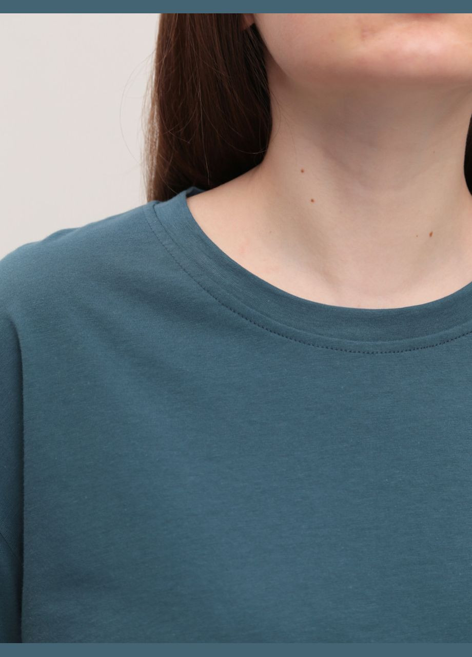 Футболка жіноча синя пряма укорочена Whitney Пряма - (328000584)