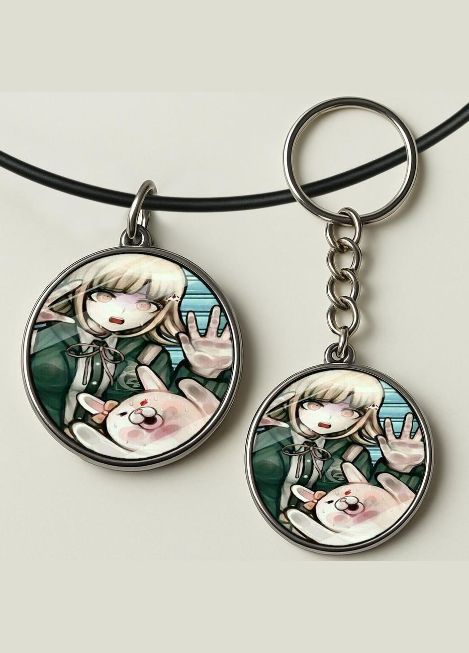 Набор подвеска (кулон) и брелок Аниме Данганромпа #02 (подарочный набор) No Brand (332633510)