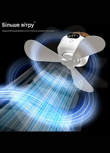 Аккумуляторный универсальный вентилятор с подсветкой 2в1 D-456 пульт No Brand (342118715)