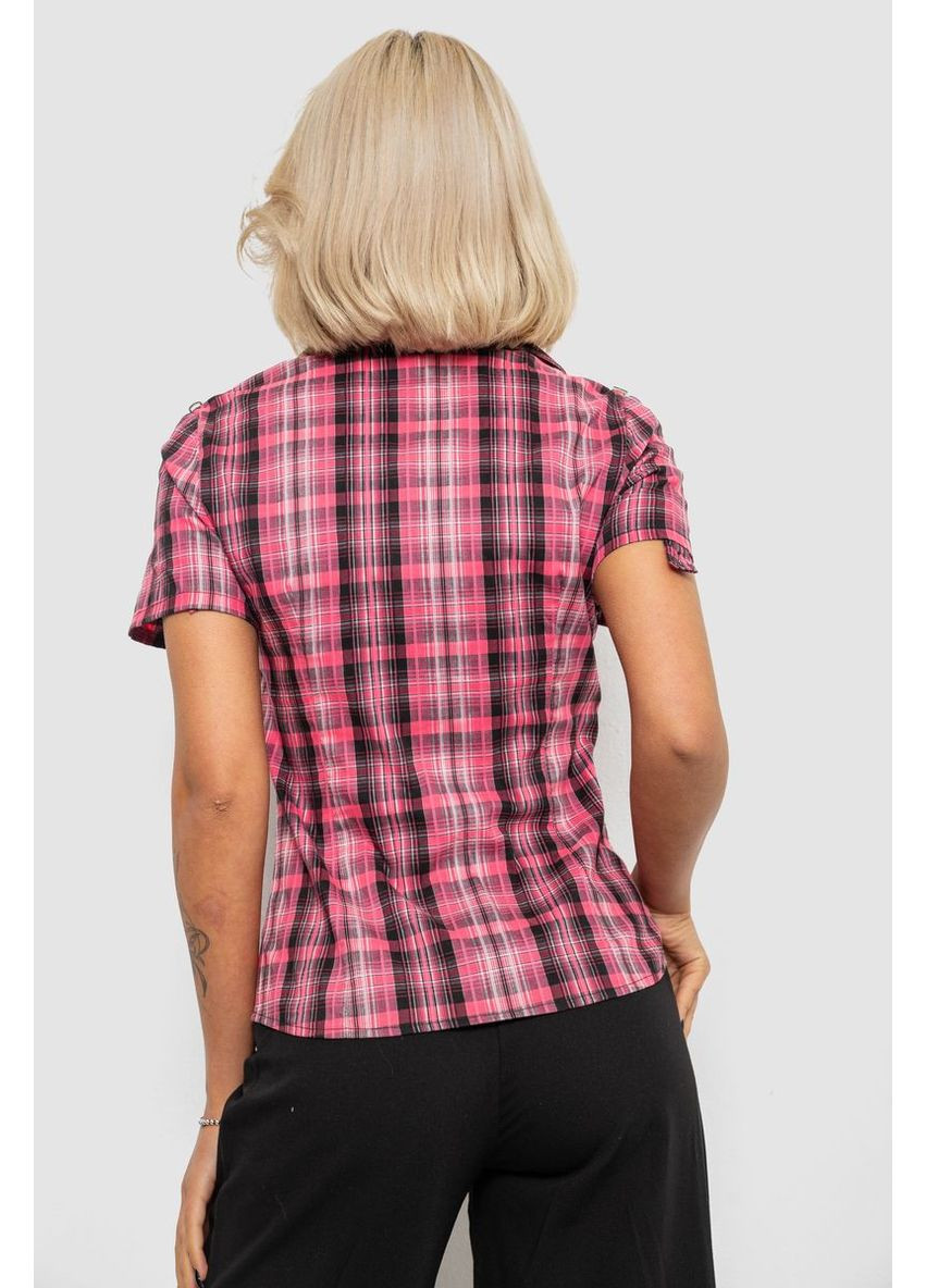Малинова сорочка жіноча в клітинку, колір бірюзовий, 230r065 Ager