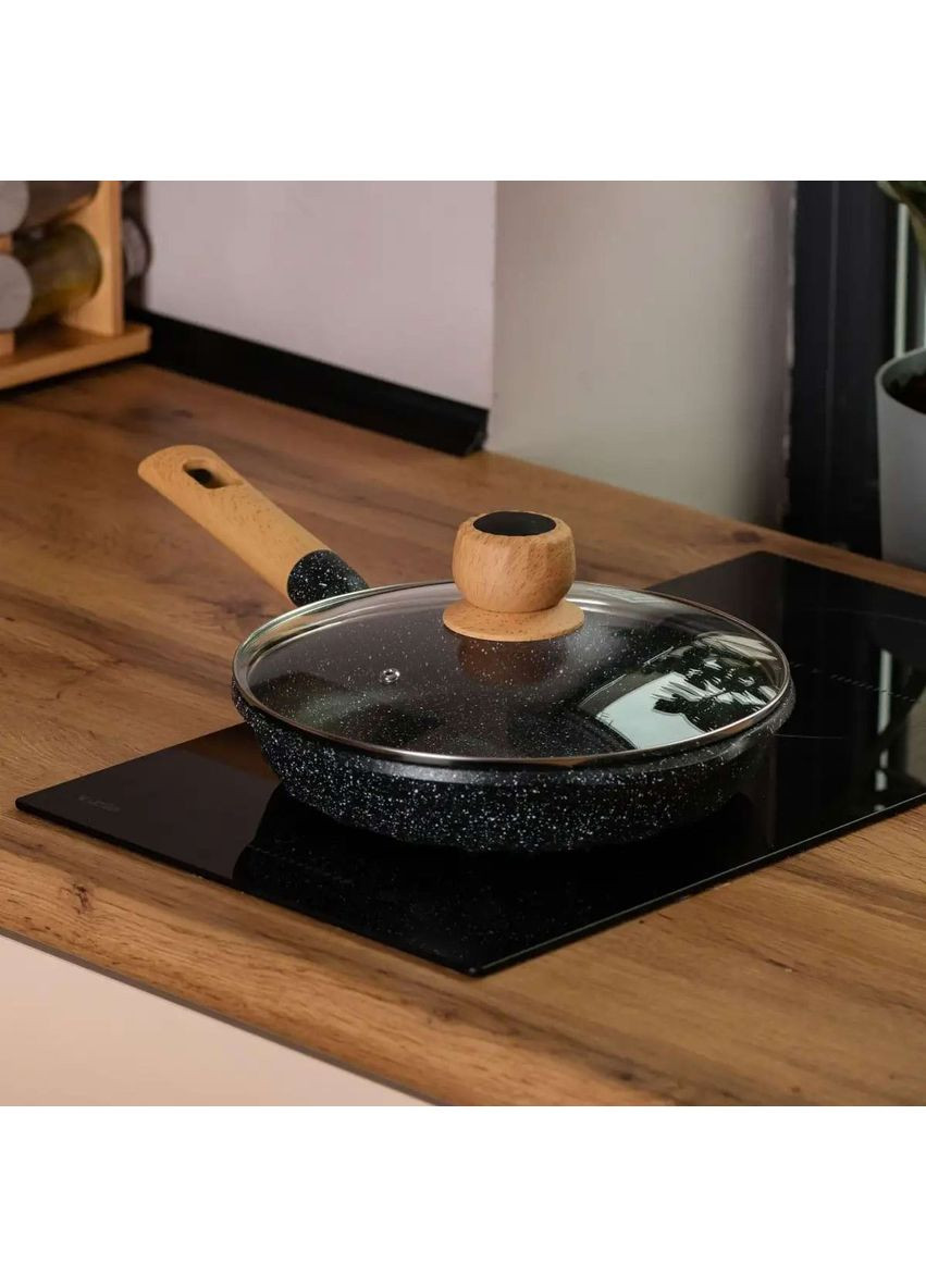 Сковорода универсальная MGC алюминиевая 24 см с антипригарным покрытием, черный MGC HP-4-423B No Brand (360481736)