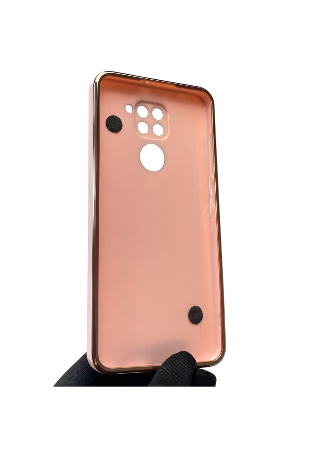 Чехол для телефона Redmi Note 9 женский с ремешком и украшениями и золотой окантовкой на сяоми редми нот 9 пудровый gs1 Xiaomi (366235462)