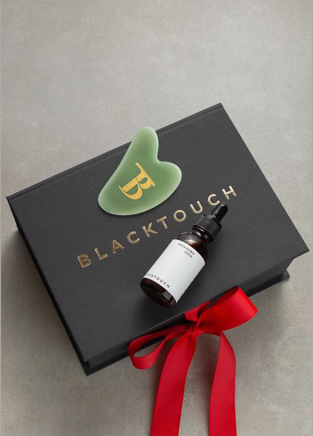 Подарочный набор Скребок из авантюрина + Аргановое масло для лица BlackTouch (285720184)