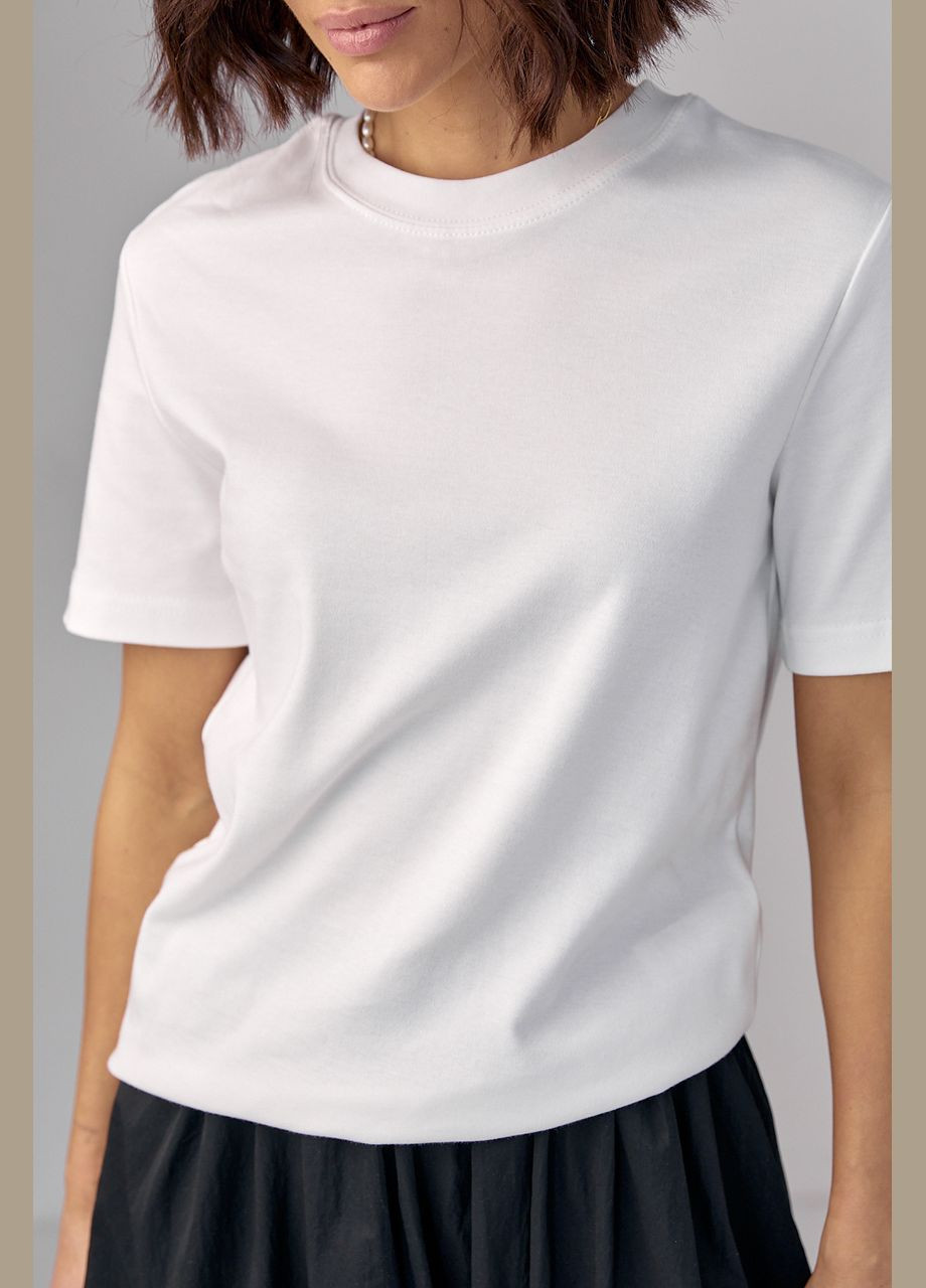Молочна літня базова однотонна жіноча футболка - сірий Lurex