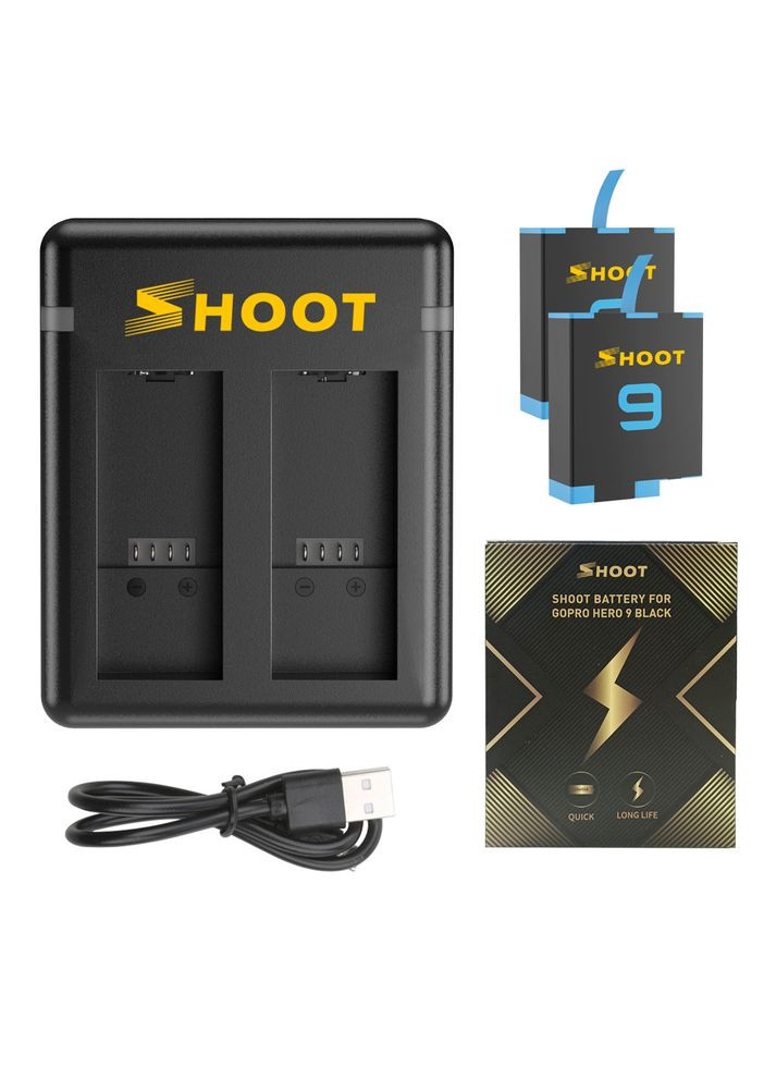 Комплект 2 шт аккумулятора AHDBT-901 (ADBAT-001) 1800 ma + зарядное GoPro Hero 9, 10, 11 (код XTGP565) Shoot (369558973)