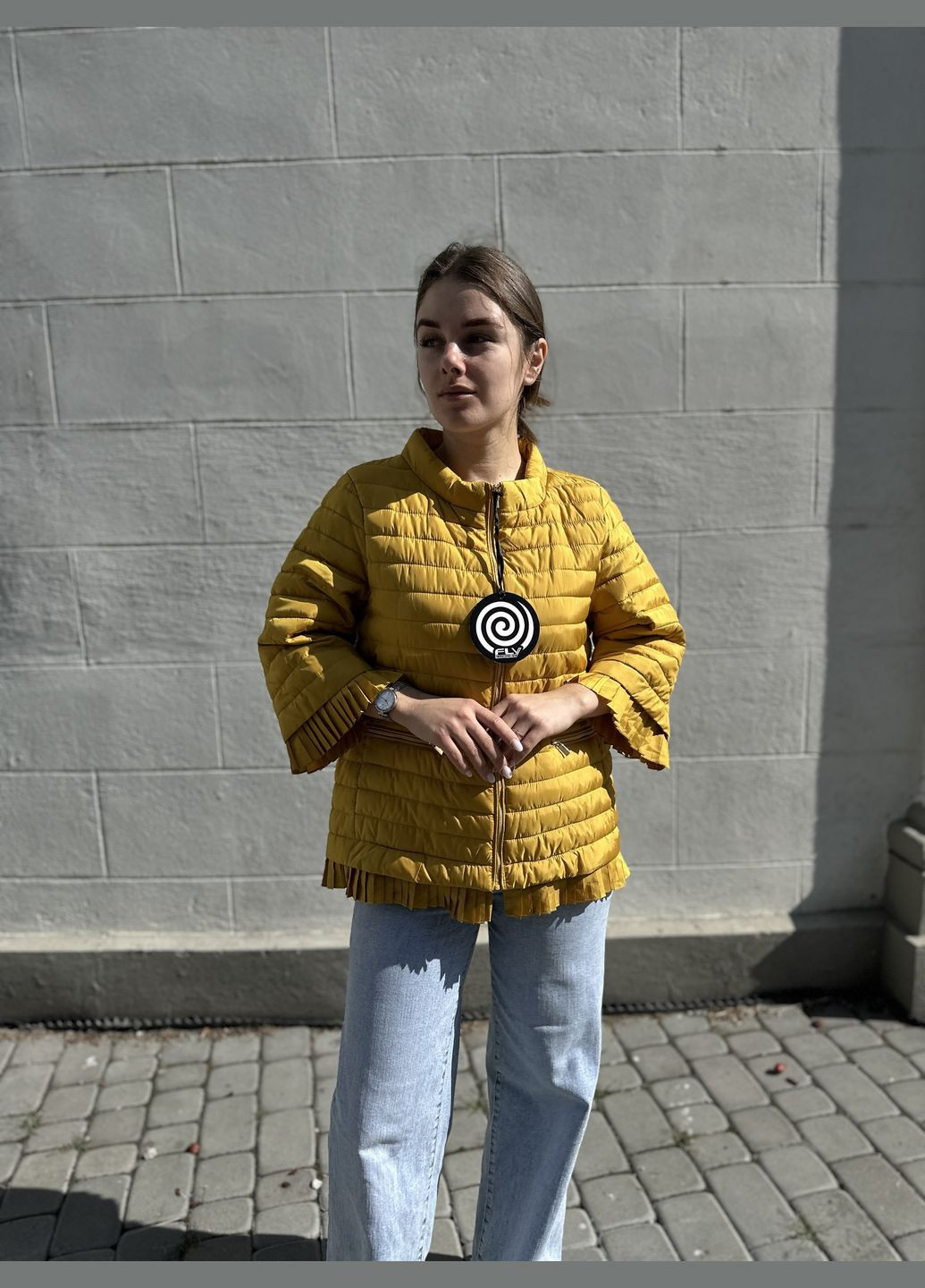 Желтая демисезонная куртка FLY