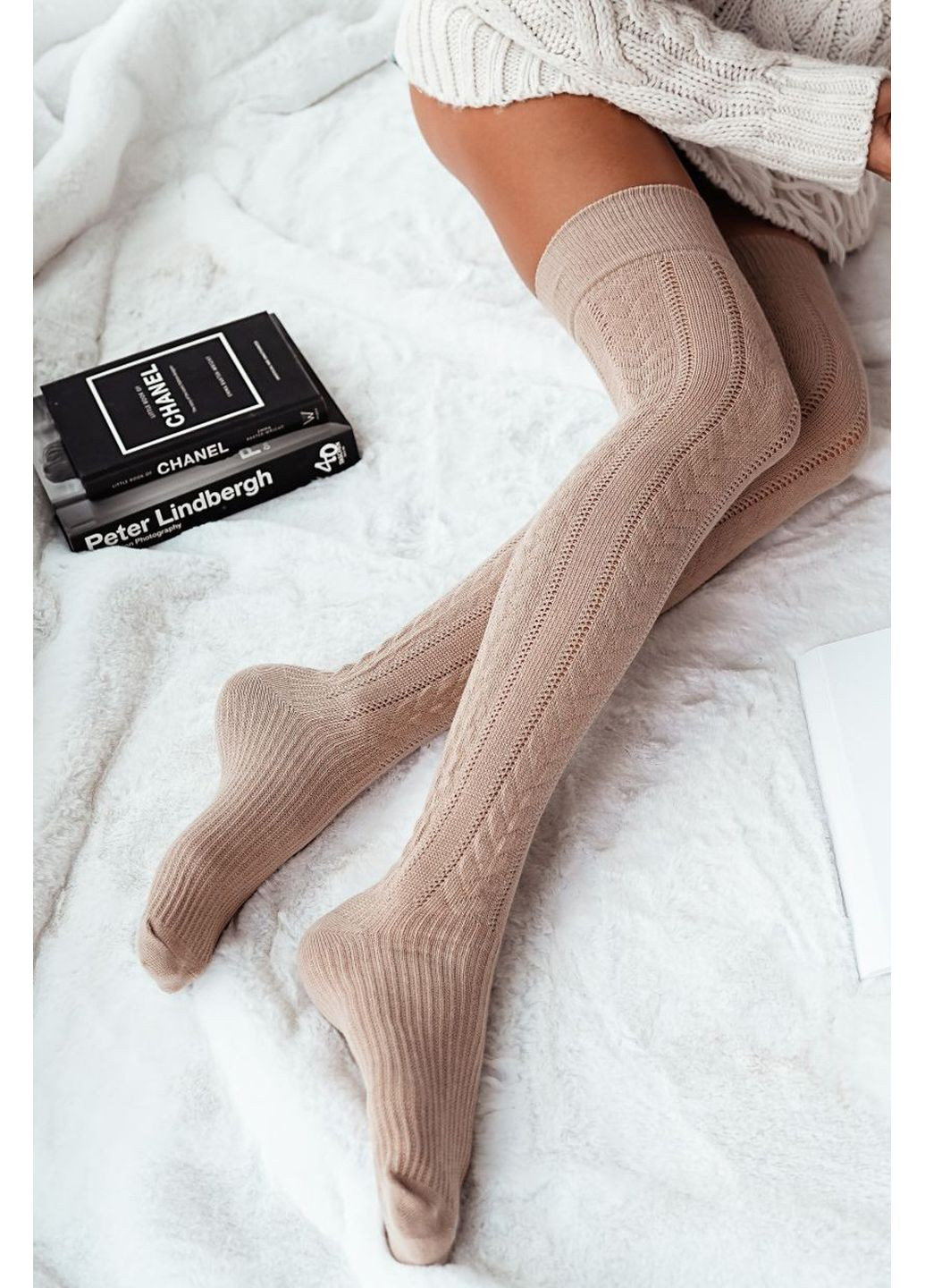 Високі гольфи - Панчохи бавовняні ажурні 0347.001 Cotton Milena (366873719)